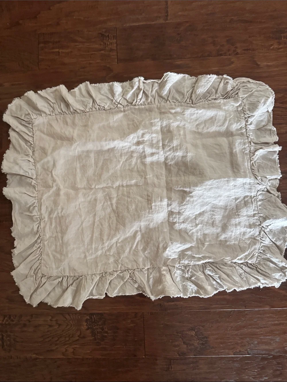 POTTERY BARN BELGIAN FLAX LINEN RUFFLE STANDARD SHAM